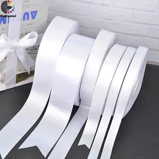 ริบบิ้นผ้าซาติน สีขาว 0.6-4ซม.สําหรับตกแต่งงานหัตถกรรมDIY(พร้อมส่ง)