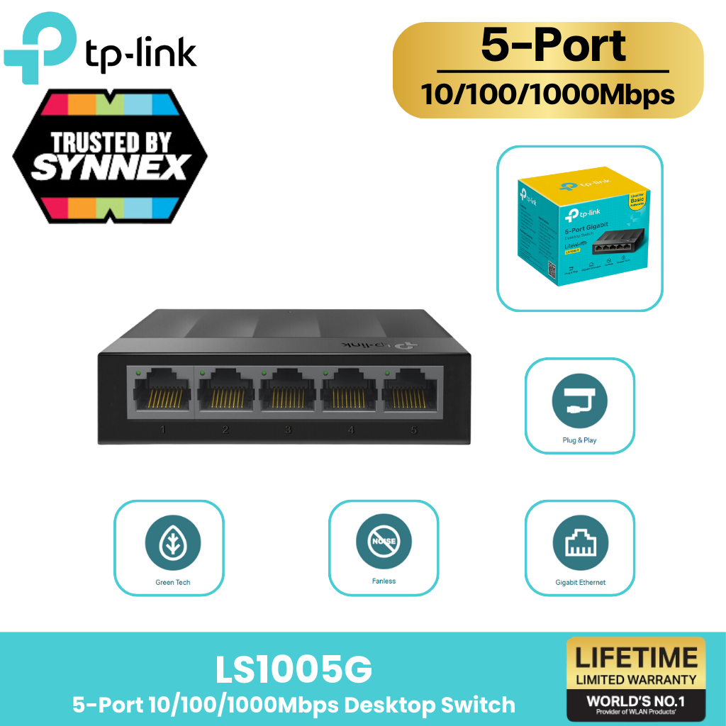 TP-Link⚡️สวิตซ์ฮับ⚡️ (LS1005G / LS1008G) 5 Port ,8 Port Gigabit 10/100/1000Mbps Desktop Switch