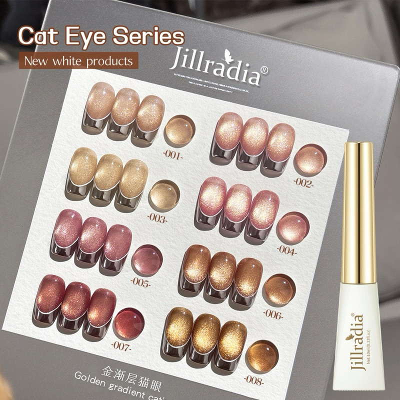 สีทาเล็บเจล Jillradia สีลูกแก้วละเอียด ขนาด 10ml สินค้าพร้อมส่ง