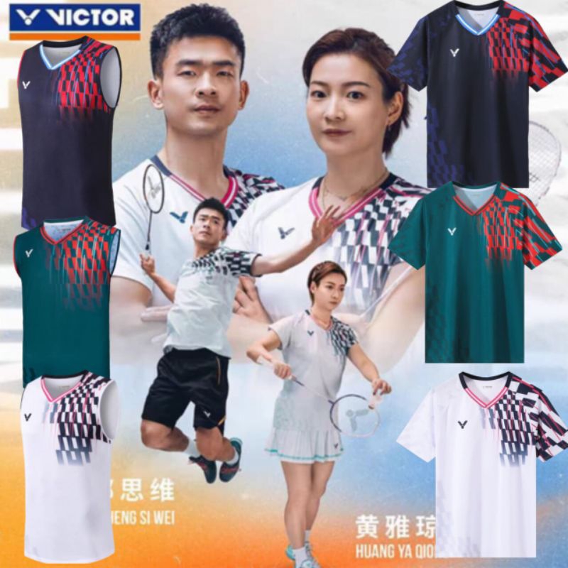 รวมเสื้อvictorแแบบมีแขนและเสื้อแบดแขนกุด 2025 รุ่นไหม่ล่าสุด  ที่นักกีฬาใช้ส่งจากไทยสามา สกีน คุณภาพดีงามแท้ส่งเร็วผ้าดี