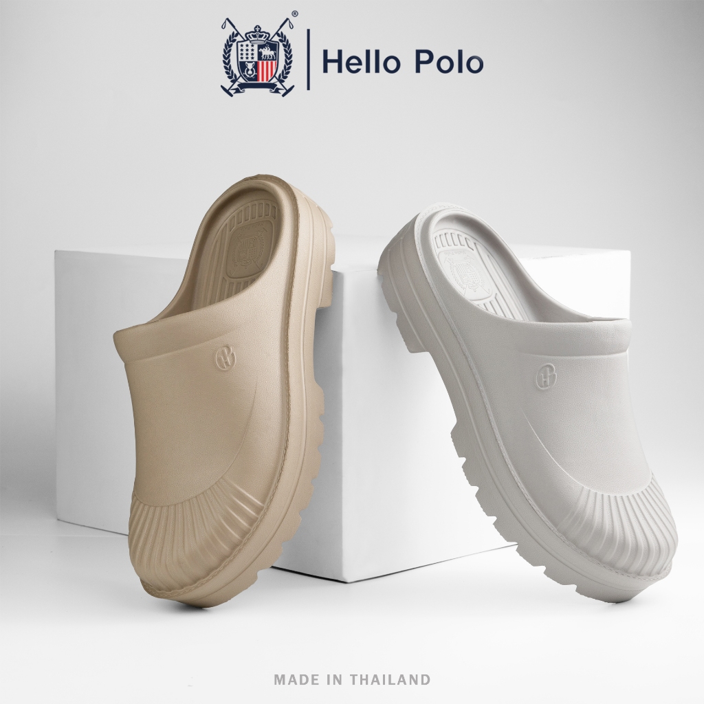 Hello Polo รองเท้าเปิดส้น รองเท้าแตะสวมแบบแฟชั่น สำหรับผู้ชาย นุ่มสบาย กันน้ำ กันลื่น Size 40-45 รุ่น HP8045