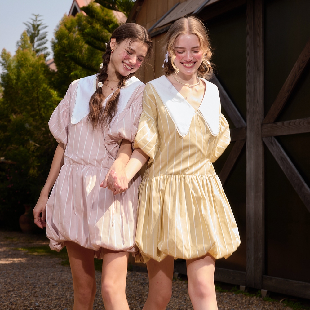 pavebkk - Madison dress เดรสสั้นยีน Oversize แขนพอง
