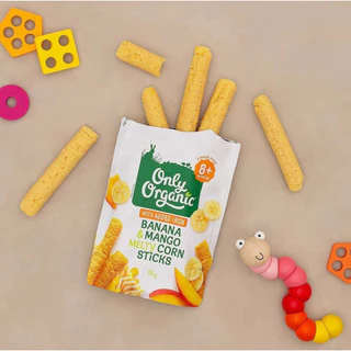 Only Organic ขนมข้าวโพดแท่งออร์แกนิค สำหรับเด็กวัย 8+ เดือนขึ้นไป