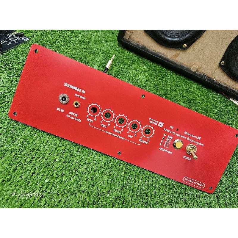 ชุดแผ่นเพลท TB21 TB21F ST21 ลำโพงบลูทูDiy  พร้อมเดินสายไฟ อุปกรณ์  ขนาดข่อง 23cm x 5.5cm สีแดง