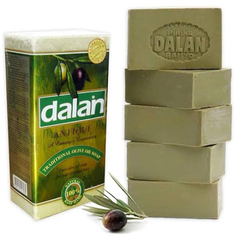 5 x 180g Bar Natural 100% Pure Olive Oil Soap Dalan Turkish Bath Handmade Turkey สำหรับผิวและผม