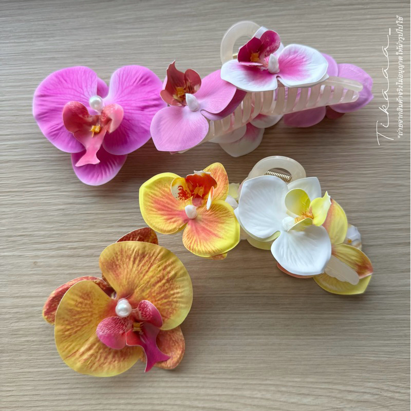 (Ready to Ship🇹🇭)🏝️Orchid Flower Hair Clip (Cattleya) – Beach Style Hairpin - กิ๊บติดผม รูปดอกกล้วยไม้ กิ๊บดอกไม้ไปทะเล✨