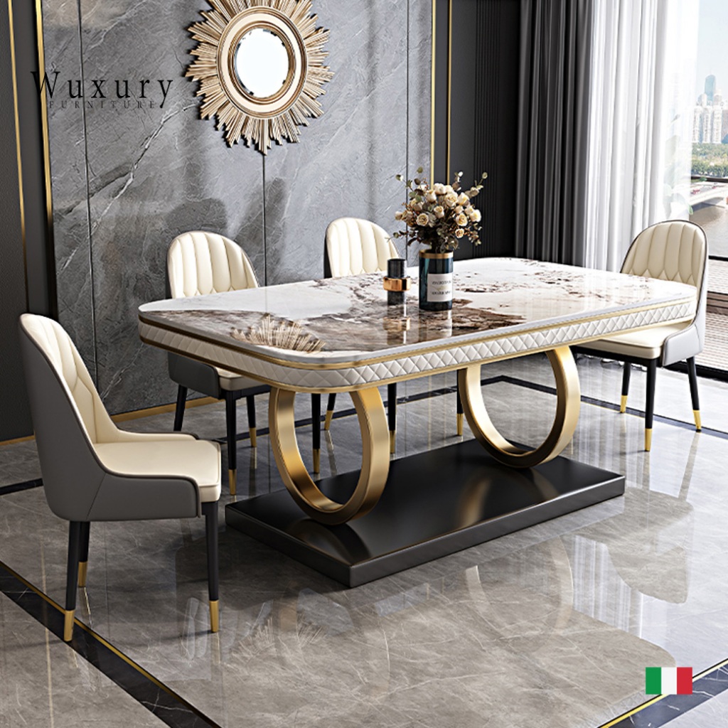Wuxury Furniture โต๊ะกินข้าว TOPหิน classic luxury ส่งฟรี
