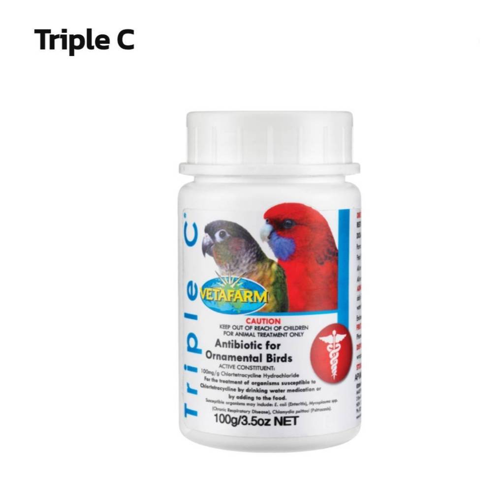 Vetafarm Triple C (แพ็กเกจ 25 G.-100 G.) ดูแลนกทุกสายพันธุ์