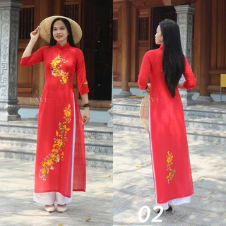 ชุดเวียดนาม หญิง ชุดอ่าวหญ่ายเวียดนาม ชุดไปเที่ยวเวียดนาม ชุดเวียดนาม หญิง งานปักลาย ao dai vietnam