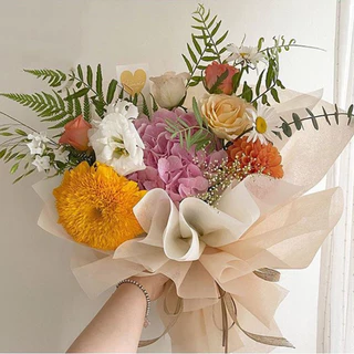 กระดาษห่อช่อดอกไม้ กระดาษฝ้ายสีพื้น ขนาด 48*48cm 28 แผ่น/แพ็ค สําหรับตกแต่งเทศกาล หรือห่อช่อดอกไม้