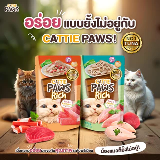 (โหล) Cattie Paws Rich อาหารเปียกแมว โปรตีนจากปลา ไม่เติมเกลือ (12x70g)