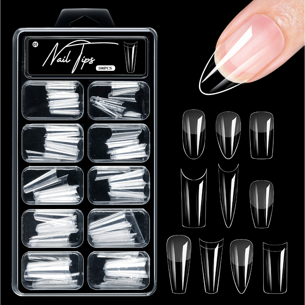 เล็บปลอมต่อเล็บ เล็บPVC เล็บปลอมติดเล็บ PVC TIP BLACK