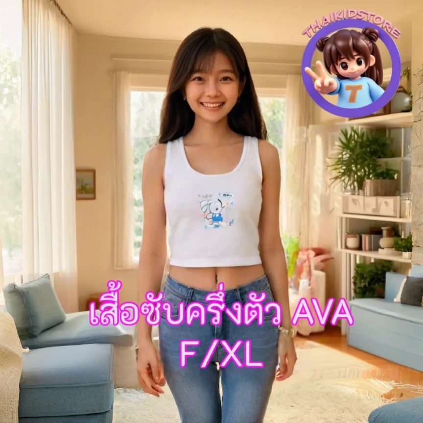 2 ตัว First bra ครึ่งตัว เสื้อซับใน กล้าม เด็กผู้หญิงอนุบาล พิมพ์อก 24″ 26″ ทับใน ซับใน สีขาว AVA