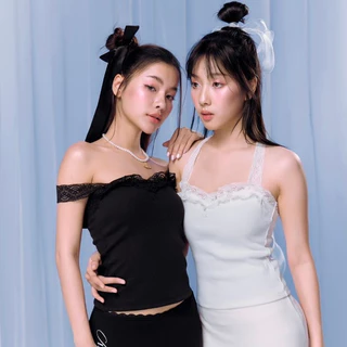 Sistersfabric - Venus Tank เสื้อลูกไม้ผูกคอ