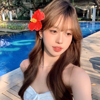 🌼พร้อมส่งจากไทย🌼กิ๊บติดผมดอกชบา กิ๊บติดผมดอกไม้summerหน้าร้อน กิ๊บดอกไม้สไตล์ทะเล