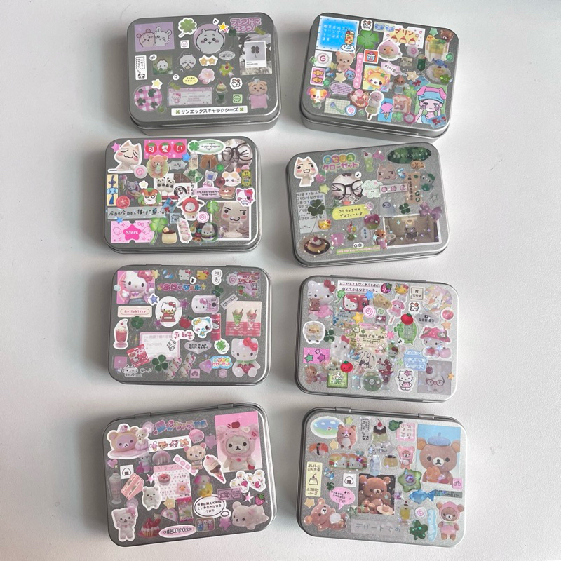 ꩜ ⋆ tin box wallet กล่องเหล็ก stickers diy ใส่ของจุกจิก เครื่องประดับ ⋆. ˚