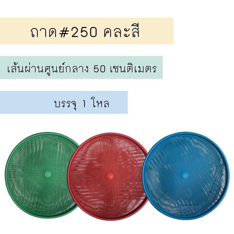 กระจาด จำนวน 12 ใบ คละสี(แดง/น้ำเงิน/เขียว) ถาดพลาสติก กระด้ง ถาดกลม ถาด จานรอง #250