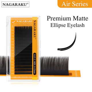 (ร้านในไทย)ขนตาเส้นแบนปลายแฉก NAGARAKU 5th Generation Premium Matte Ellipse Lash(Air Series)#อุปกรณ์ต่อขนตาพร้อมส่งในไทย