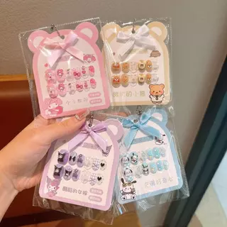 OKK Life Stop(A1745)*พร้อมส่งในไทย*ชุดเล็บปลอมเด็กลายการ์ตูนน่ารัก มีกาวให้ในตัว