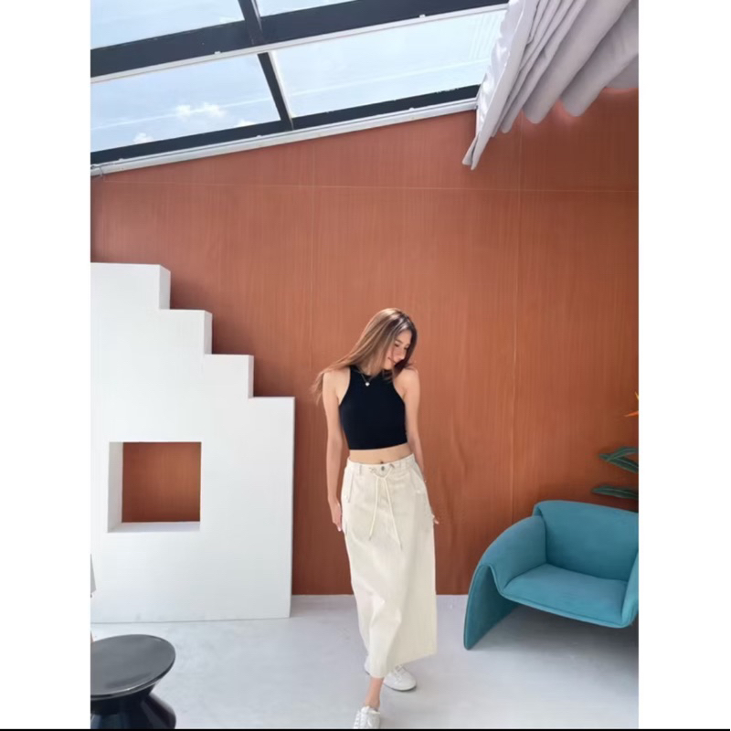 ❌ขายแล้ว❌ส่งต่อ!! กระโปรงคาโก้ สี ' ครีมจากร้าน BXB.Bkk