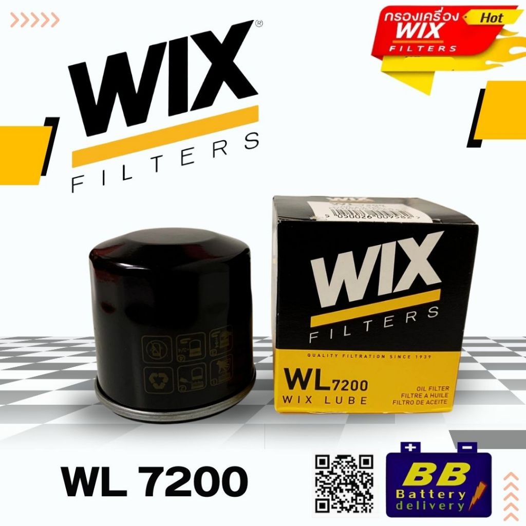 กรองน้ำมันเครื่องมอเตอร์ไซต์ WIX 7200 HONDA , YAMAHA, KAWASAKI, POLARIS แบรนด์ชั้นนำ  Made in Poland