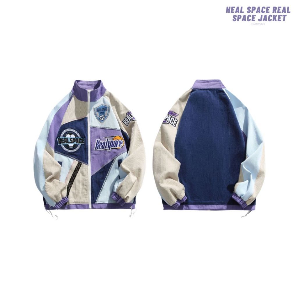 Jeera168 | Heal space real space jacket เสื้อแจ็กเก็ต  Unisex เสื้อแจ็กเก็ต  Unisex ลูกฟูกโทนสีม่วง (พรีออเดอร์)