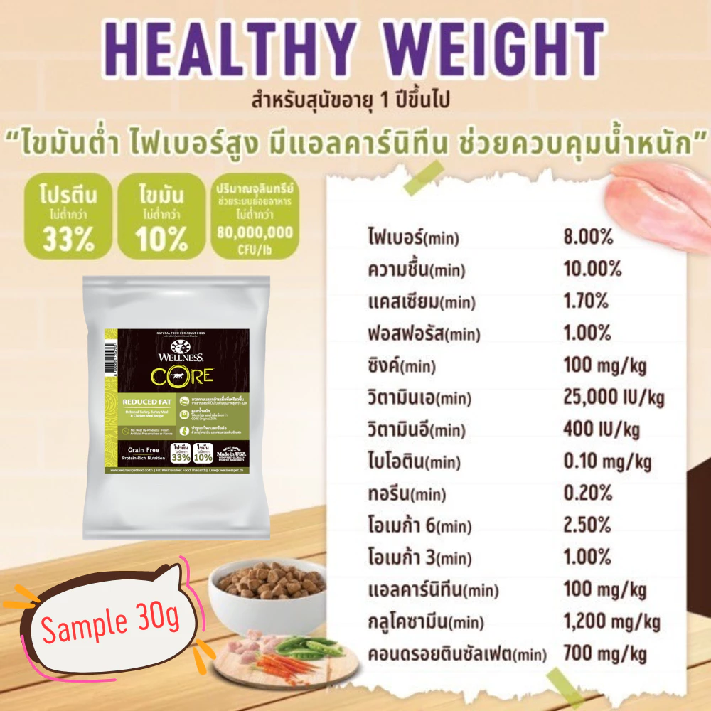 WELLNESS CORE [สินค้าตัวอย่าง] อาหารสุนัข มีให้เลือกหลายสูตรทุกช่วงวัย (สุนัขเด็ก - สุนัขโต) thumbnail 8