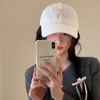 Vogue🌟พร้อมส่ง🌟 หมวกแก็ป (ปีกโบว์) หมวกเบสบอล แฟชั่นเกาหลีcotton cap (MK-1)
