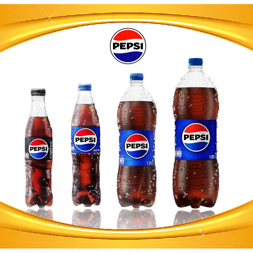 เป๊ปซี่ โคล่า Pepsi กลิ่น โคล่า น้ำอัดลมขนาด 300, 345, 545, 640 จำนวน 6 และ 12 ขวด