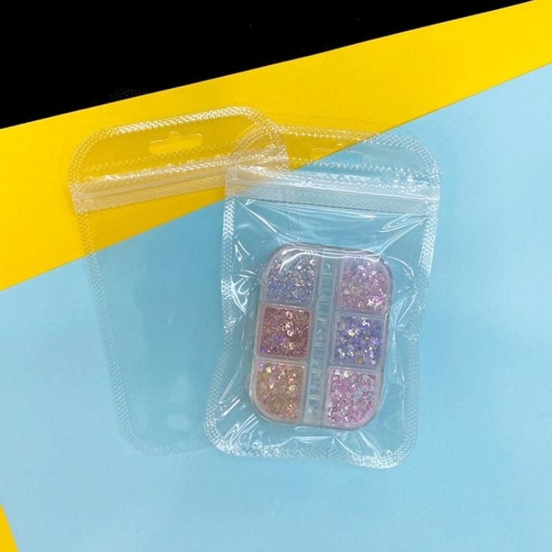 (50ใบ)ถุงซองซิปล็อคพลาสติกใส มีรูเจาะแขวน หน้าใสหลังใส ก้นแบน 5.5×9 7×1 - รูปที่ 4