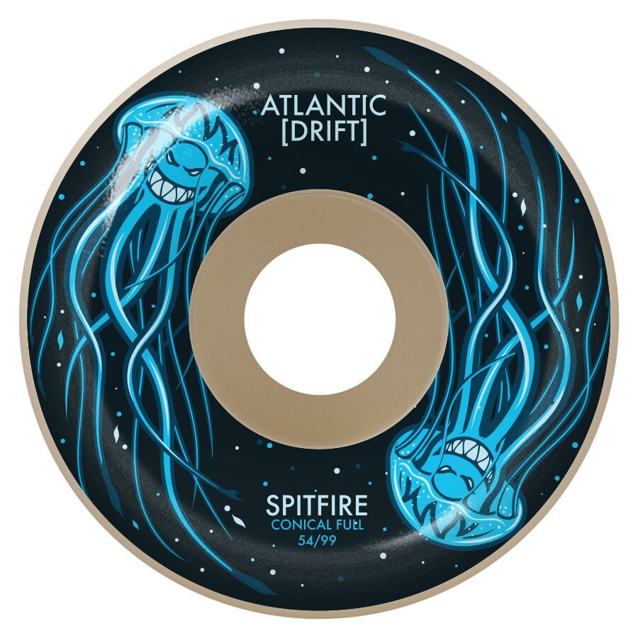 ล้อสเก็ตบอร์ด ยี่ห้อ Spitfire x Atlantic Drift F4 99d Conical Full 54mm, 56mm