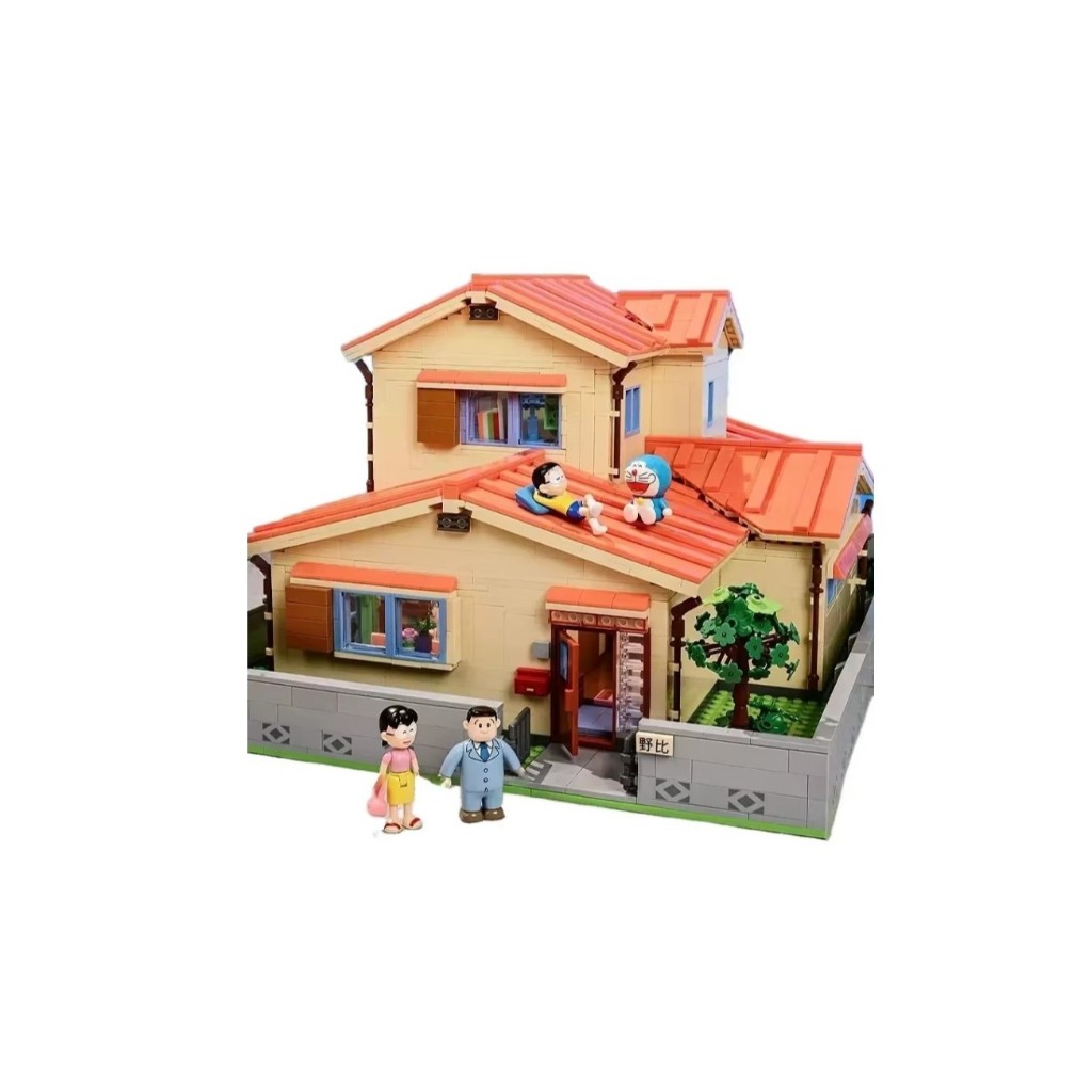 Doraemon โมเดลตัวต่อโดราเอมอน Nobita House 4 ขนาดเล็ก พร้อมไฟ เหมาะกับของขวัญ ของเล่นสําหรับเด็ก