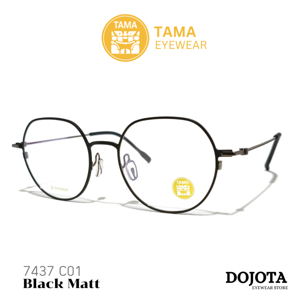 กรอบแว่นตา TAMA รุ่น 7437 C01 สีดำ (Black Matt) วัสดุไทเทเนี่ยม ทนทาน น้ำหนักเบา