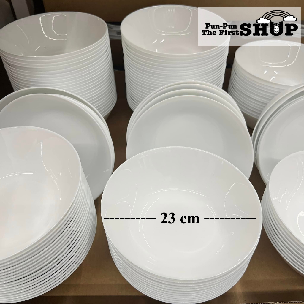 ชามเสิร์ฟ Serving Bowl 23 cm. ชามใบใหญ่ ใช้กับไมโครเวฟและเครื่องล้างจานได้ ปลอดสารทนทานไม่แตกง่ายเพราะทำจากกระจกนิรภัย