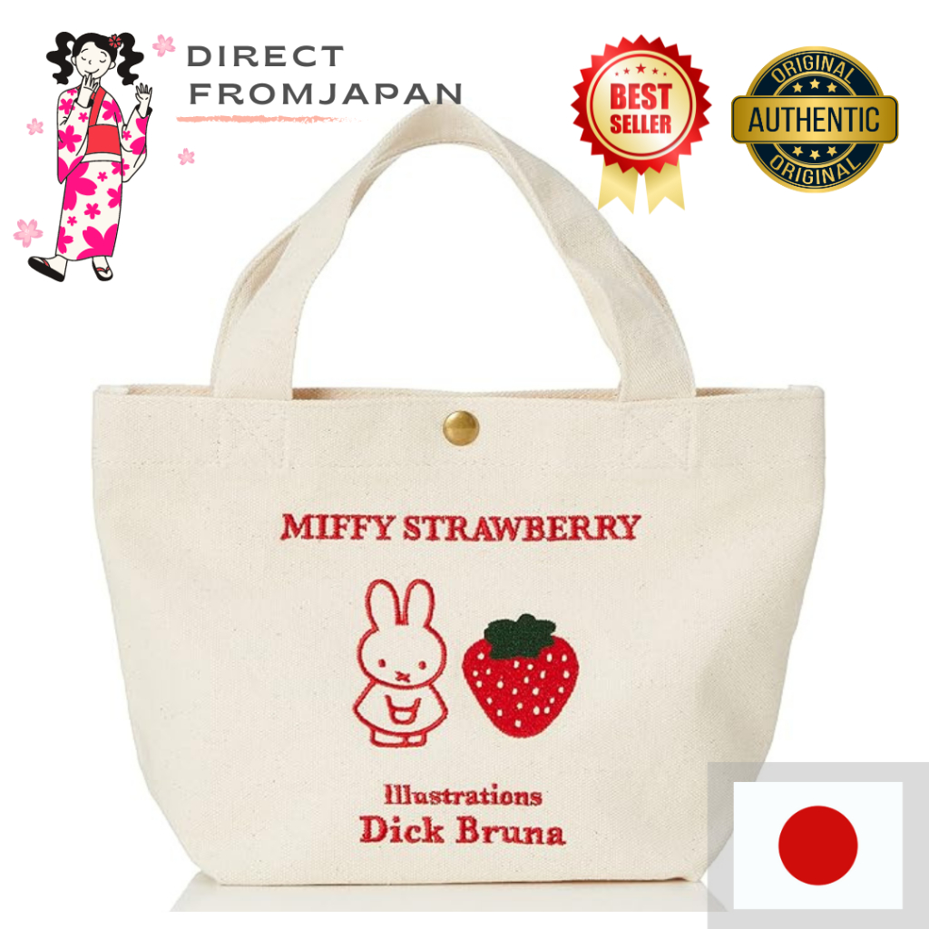 Hapitas Miffy Mini Tote Bag White Strawberry [ส่งตรงจากญี่ปุ่น]