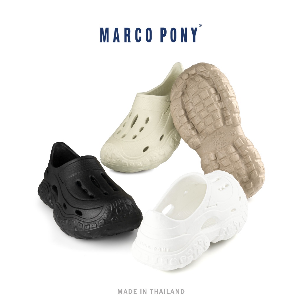 Marco Pony รองเท้าแตะแบบสวม รองเท้าพื้นนิ่ม สามารถใส่ได้ผู้ชายและผู้หญิง ยาง EVA พื้นหนานุ่ม Size 37-43 รุ่น MH9026