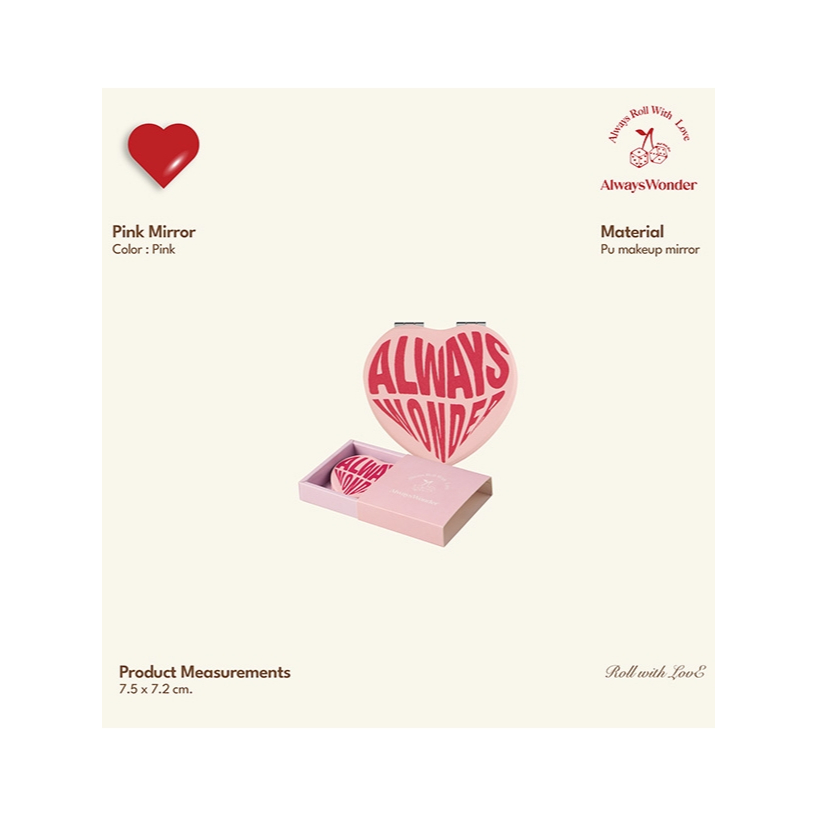 AlwaysWonder | 'Roll with Love' Pink Mirror