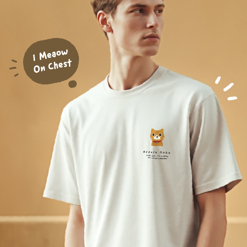 เสื้อยืดลายแมวน่ารัก Essala Anka T-Shirt คอกลมแฟชั่นสำหรับทาสแมว