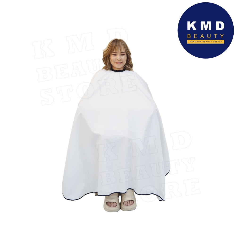 ผ้าคลุมทำผมสีขาว กันเศษผมขณะตัดผม ผ้าซอยผม ผ้าเนื้อดี กันเปื้อน ระบายอากาศได้ดี ขนาด 140x160 ซม