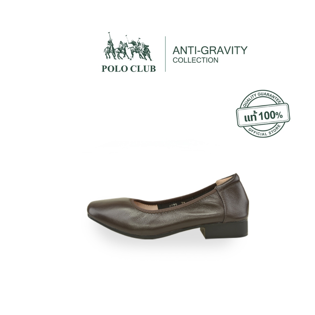 POLO CLUB รองเท้าคัดชูผู้หญิง รุ่น AG-1933 สีนำตาล | รองเท้าทำงานผู้หญิง สูง 1 นิ้ว