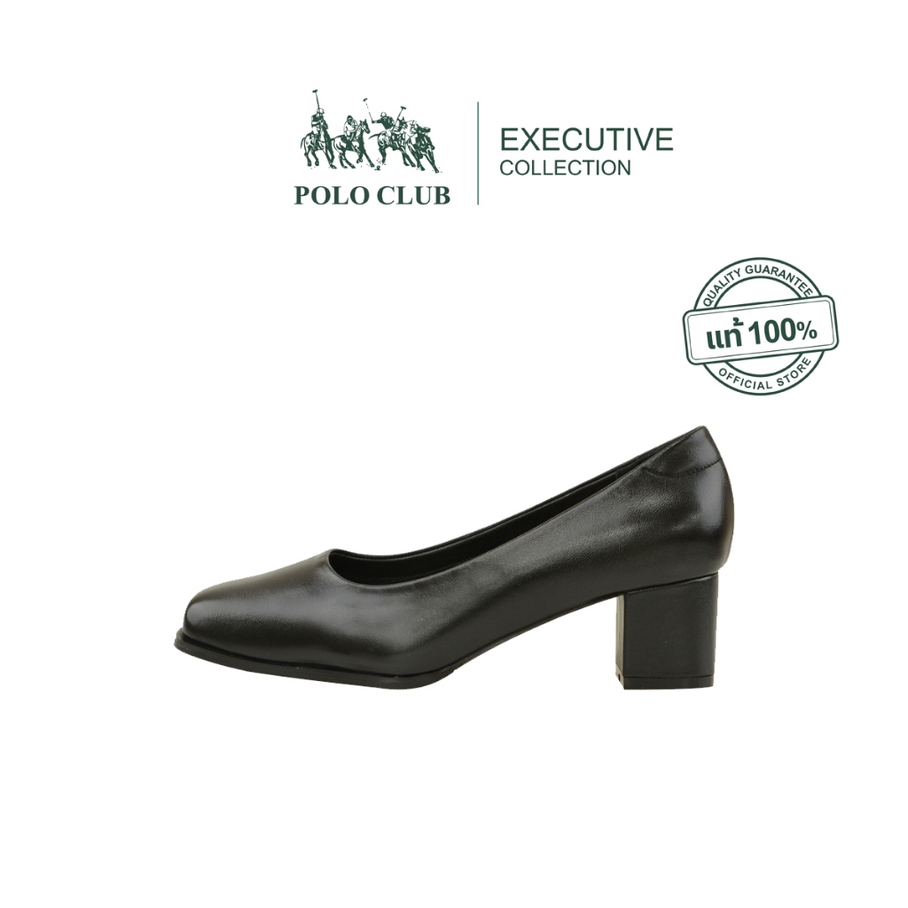 POLO CLUB รองเท้าหนังแท้ รุ่น EX-1929 สีดำ | รองเท้ารับปริญญา สูง 2 นิ้ว