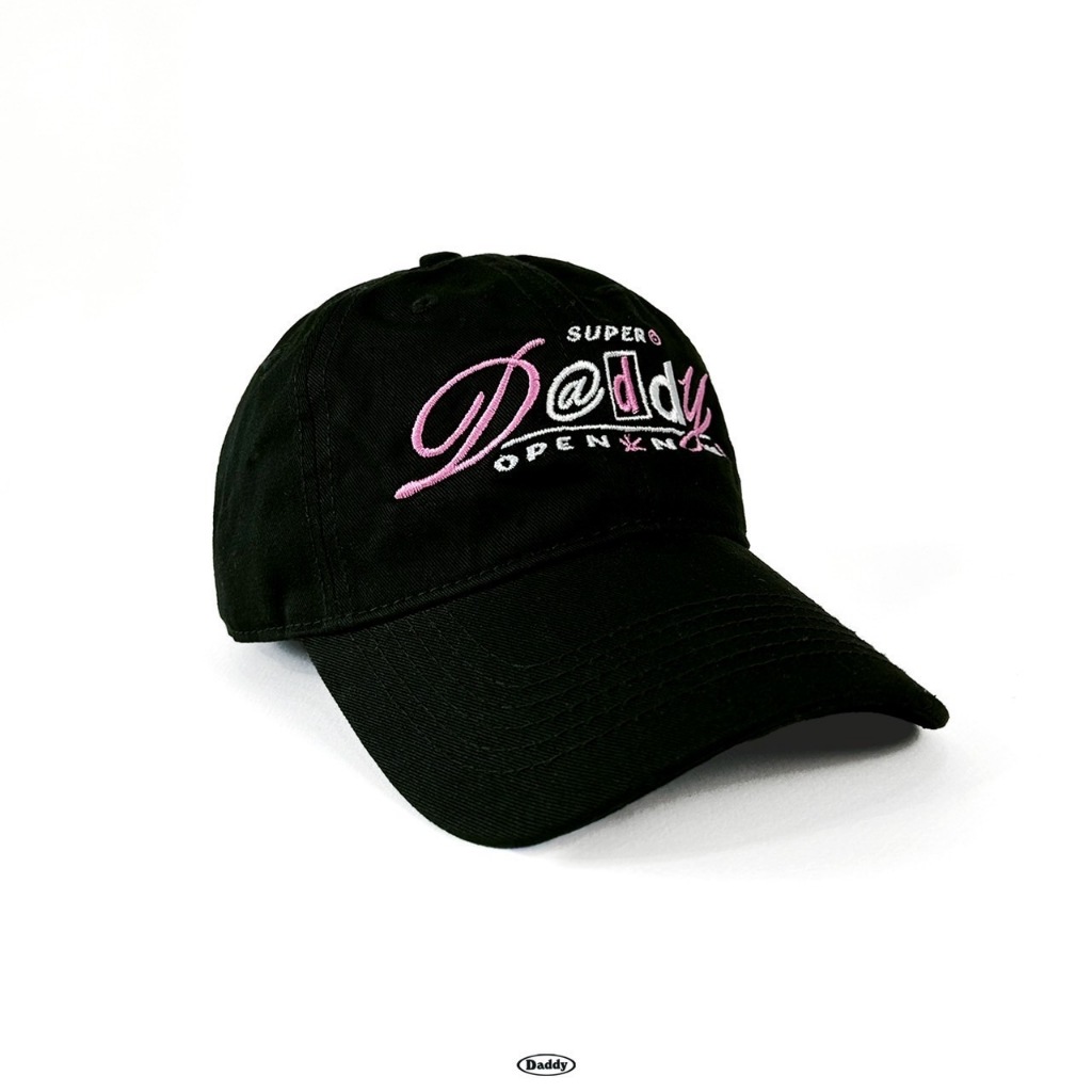 SUPERDADDY | SPD Cap หมวกแก็ปปักลาย สีดำ สุดน่ารัก