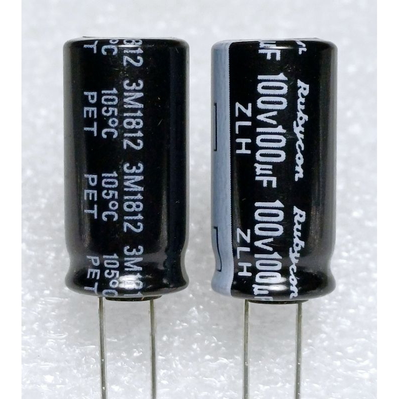 Rubycon ZLH 100uf 100v​ capacitor​ คาปาซิเตอร์ ตัวเก็บประจุ​ capacitor

