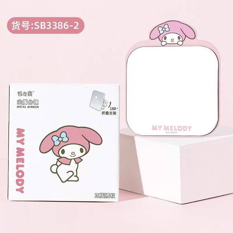 กระจกส่องหน้า Sanrio สินค้าลิขสิทธิ์แท้💯💯💯 ทรงสี่เหลี่ยม ขาตั้งสามารถปรับได้ 180 องศา ขนาด 5x5 นิ้ว ราคา 189 บาท