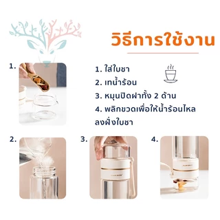 [พร้อมส่ง] กระบอกแก้วชงชา 2 ชั้น ทนความร้อน พร้อมที่กรอง มีหูหิ้ว พกพาสะดวก KoKuBa