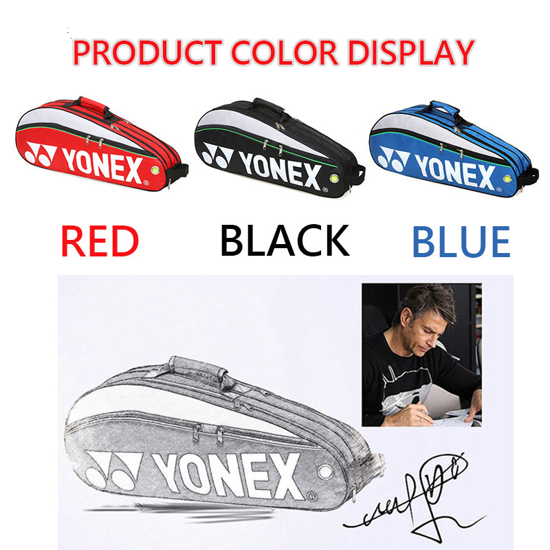 พร้อมส่ง กระเป๋าแบดมินตัน กระเป๋าเทนนิส ของแท้ กันน้ำ ความจุขนาดใหญ่ กระเป๋าแบดมินตันใส่รองเท้าได้ badminton bag - รูปที่ 3