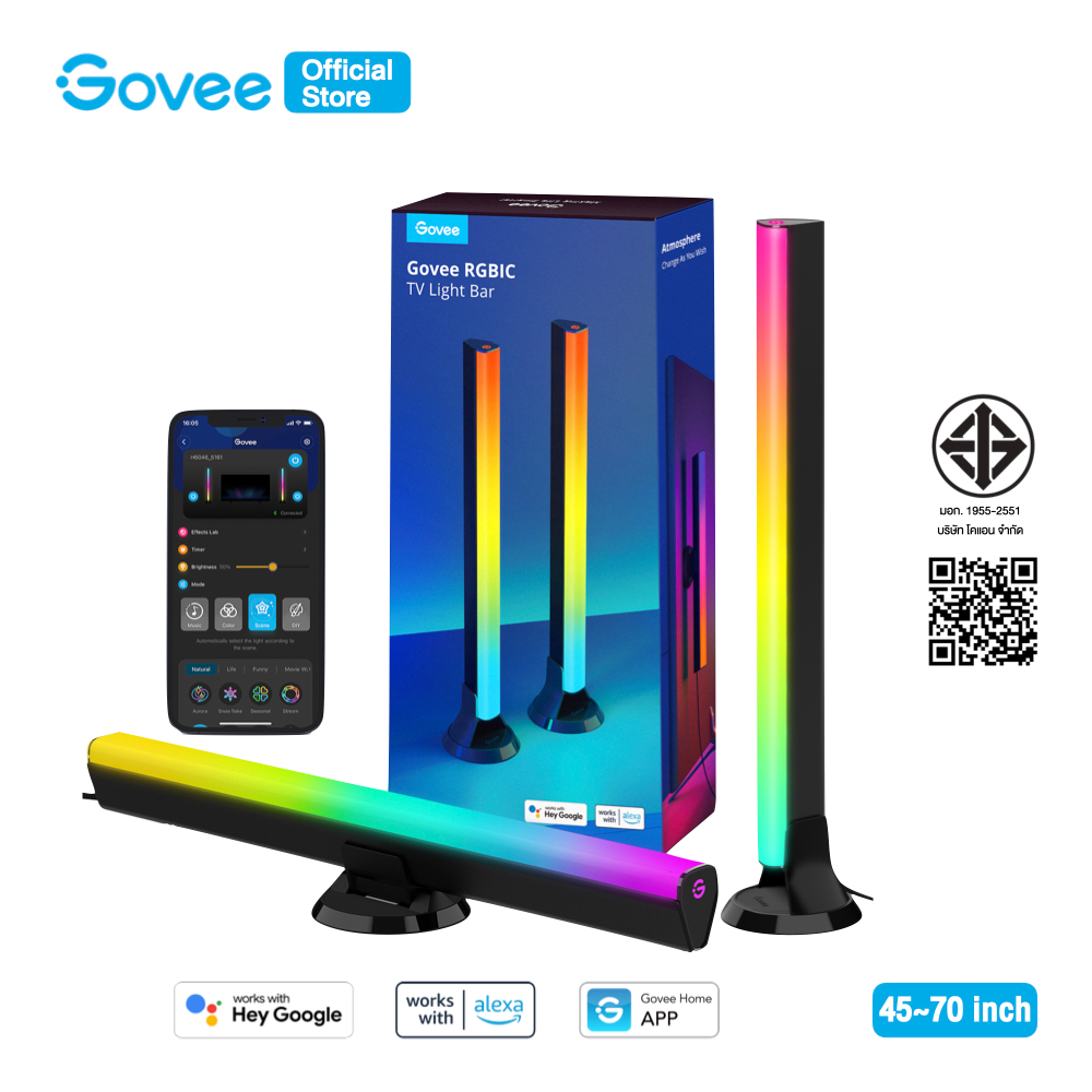 ไฟตกแต่ง Govee RGBIC TV Light Bars for 45-70 inch TVs