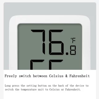 Miaomiaoce เครื่องวัดอุณหภูมิและความชื้น เซนเซอร์ความแม่นยําสูง จอLCD Thermometer & Hydrometer แสดงผลเวลาและวันที่