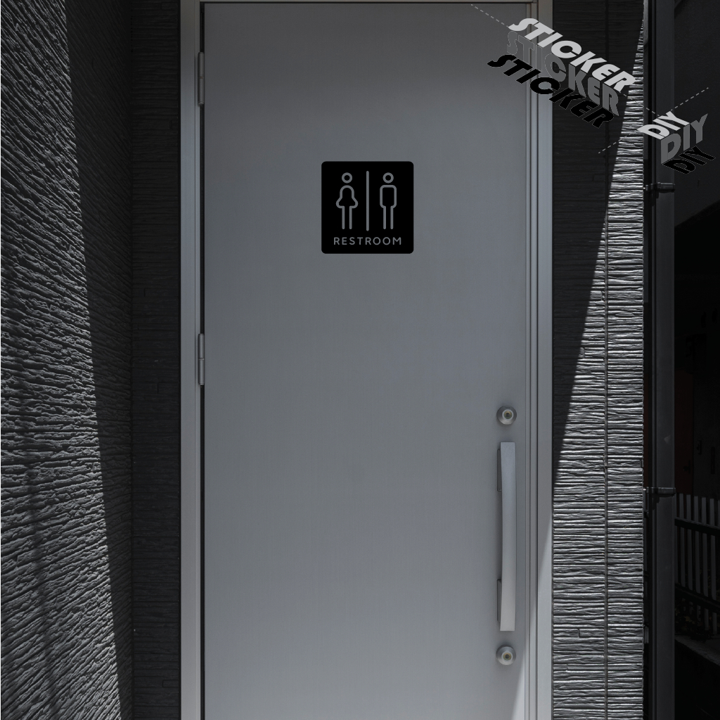 สติ๊กเกอร์ ห้องน้ำ / Toilet / Restroom (PVC ไดคัทตกแต่งกระจก ผนัง ประตู) - รูปที่ 2