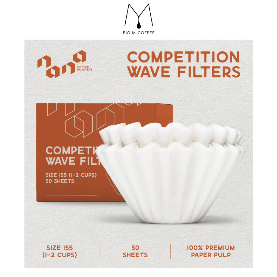 Nana Coffee Roasters Competition Wave Filters กระดาษกรองแบบเวฟ 155 กาแฟดริป 50 ชิ้น I Big m coffee